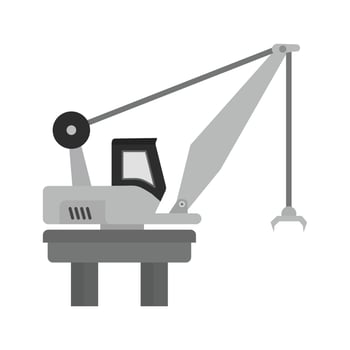 Harbor Crane Flat Greyscale Icon vector