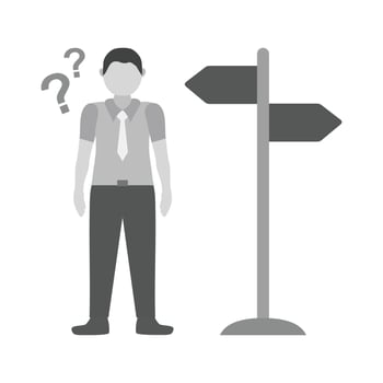 Lost Directions Flat Greyscale Icon vector