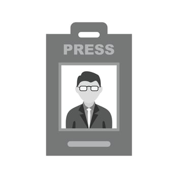 Male ID Flat Greyscale Icon vector
