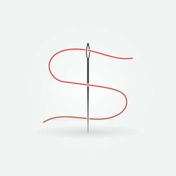 Sewing Needle vector icon. Dressmaker concept symbol