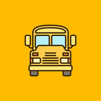 Yellow School Bus colored icon. Schoolbus vector sign