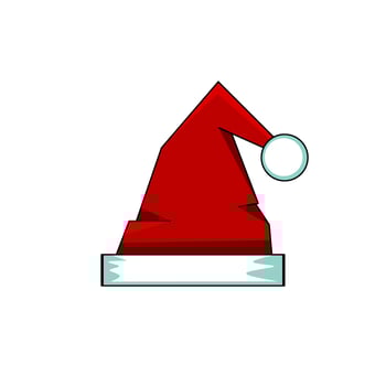 santa hat icon design, red hat santa with elegant concept vector