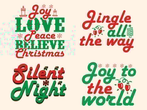Christmas svg t-shirt design  set, Christmas  quote design,retro t-shirt design,merry christmas t-shirt vector