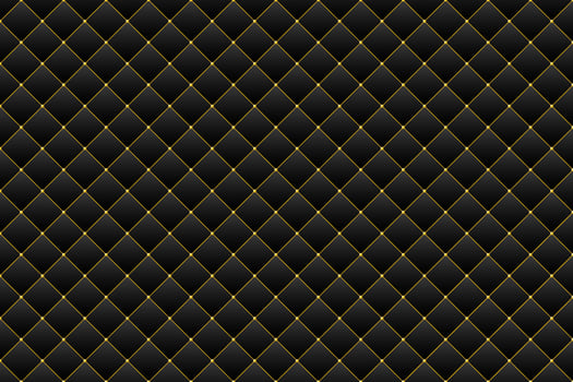 Dark luxury upholstery pattern with golden beads and border vector background