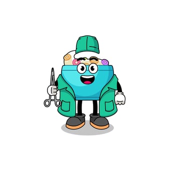 Illustration of cereal bowl mascot as a surgeon vector