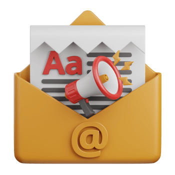 3d rendering email marketing isolated useful for marketing, advertising and promotion design png