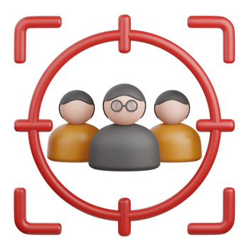 3d rendering target audience isolated useful for marketing, advertising, advertisement and promotion png