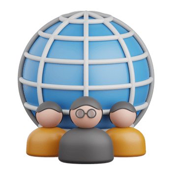 3d rendering team network isolated useful for marketing, advertising, advertisement and promotion png