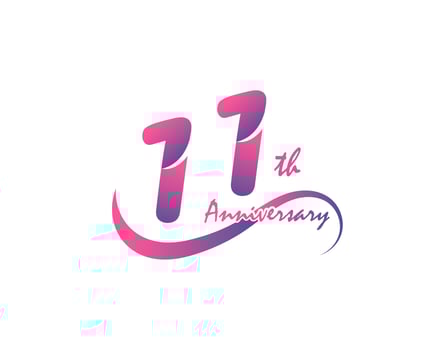 11 years anniversary logotype. 11th Anniversary template design for Creative poster, flyer, leaflet, invitation card vector