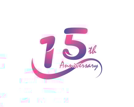 15 years anniversary logotype. 15th Anniversary template design for Creative poster, flyer, leaflet, invitation card vector