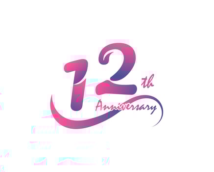 12 years anniversary logotype. 12th Anniversary template design for Creative poster, flyer, leaflet, invitation card vector