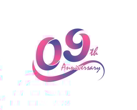 9 years anniversary logotype. 9th Anniversary template design for Creative poster, flyer, leaflet, invitation card vector