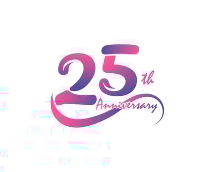 25 years anniversary logotype. 25th Anniversary template design for Creative poster, flyer, leaflet, invitation card vector