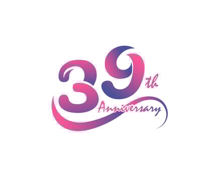 39 years anniversary logotype. 39th Anniversary template design for Creative poster, flyer, leaflet, invitation card vector