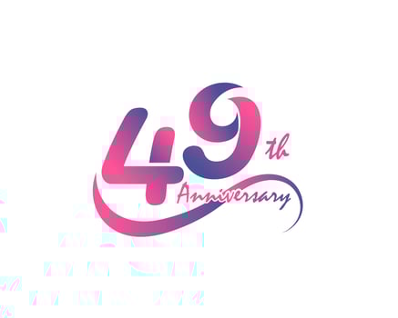 49 years anniversary logotype. 49th Anniversary template design for Creative poster, flyer, leaflet, invitation card vector