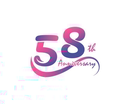 58 years anniversary logotype. 58th Anniversary template design for Creative poster, flyer, leaflet, invitation card vector