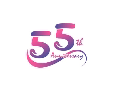 55 years anniversary logotype. 55th Anniversary template design for Creative poster, flyer, leaflet, invitation card vector