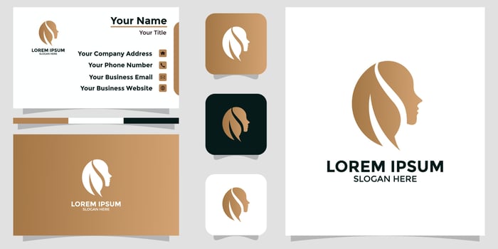 beauty care logo and branding card vector