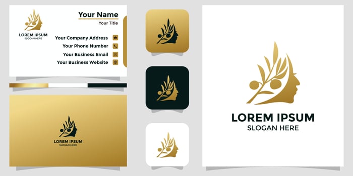 beauty care logo and branding card vector