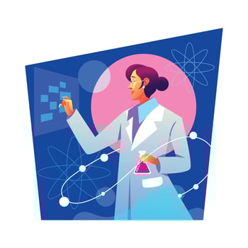 Smart Female Scientist vector