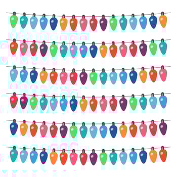 Garland with multi-colored light bulbs on a white background. Vector illustration.