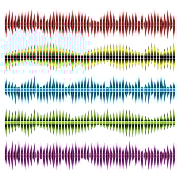 Sound waves vector set. Audio equalizer. Sound audio waves isolated on white background