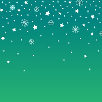 Cute Merry Christmas Star Snow Snowflake Confetti Element Ditsy Sprinkle Sparkle Shine Small Polkadot Spring Line Abstract Gradient Green Pattern Frame Background for Christmas Party vector