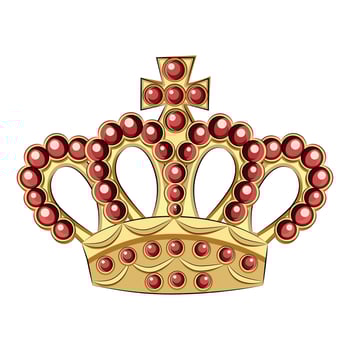 Flat crown king icon. Queen princess design crown gold royal corona vector