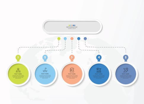 Infographic with 5 steps, process or options. vector