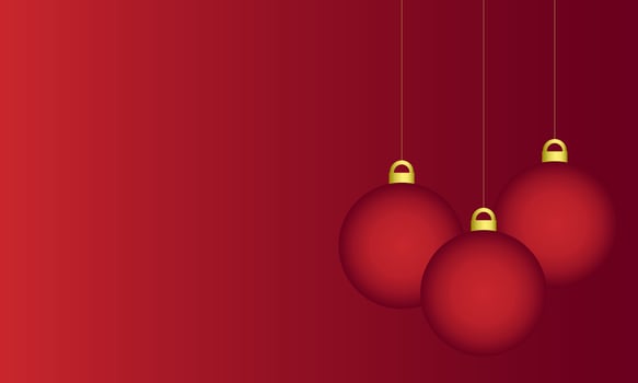 Christmas balls on a red background, vector. vector