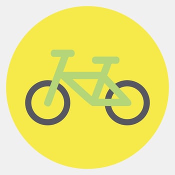 Icon bicycle. Transportation elements. Icons in color mate style. Good for prints, posters, logo, sign, advertisement, etc. vector