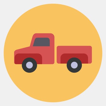 Icon pick up truck. Transportation elements. Icons in color mate style. Good for prints, posters, logo, sign, advertisement, etc. vector