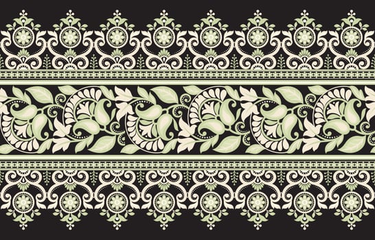 Seamless vector pattern with classic vintage ornament. Floral design for printing on textiles or wallpaper.