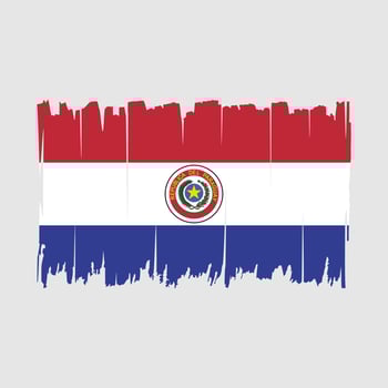 Paraguay Flag Brush Vector Illustration