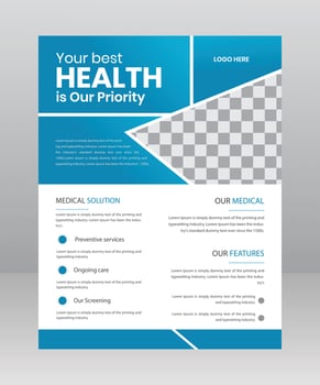 Healthcare Medical Flyer template with Photo Space vector