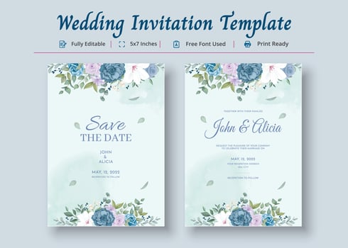 Wedding Invitation Card Template, Invitation Card Poster vector