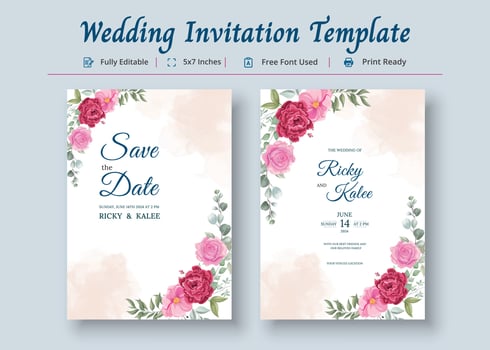 Wedding Invitation Card Template, Invitation Card Poster vector