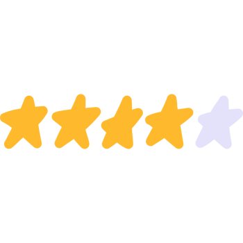 review rating four star doodle png
