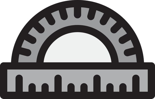 Protractor Vector Icon Design