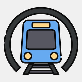 Icon metro. Transportation elements. Icons in filled line style. Good for prints, posters, logo, sign, advertisement, etc. vector