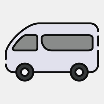 Icon van. Transportation elements. Icons in filled line style. Good for prints, posters, logo, sign, advertisement, etc. vector