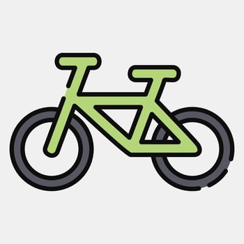 Icon bicycle. Transportation elements. Icons in filled line style. Good for prints, posters, logo, sign, advertisement, etc. vector