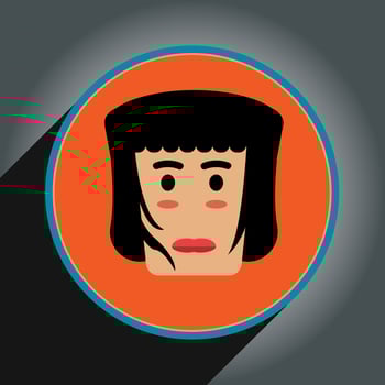 Cartoon  avatar head design flat style in circle.Profile icon pro vector. vector