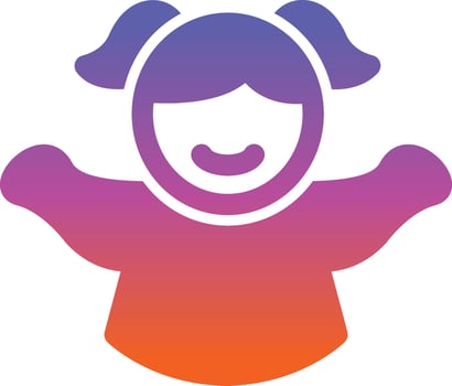 Baby Girl Vector Icon Design