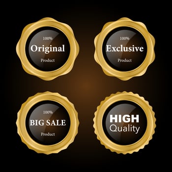 Luxury premium golden badge labels collection vector