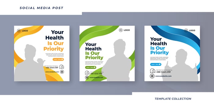 Medical and healthcare social media instagram post template vector