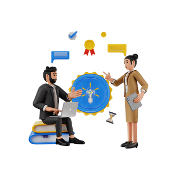 Business Team Generating Idea, 3D Character Illustration png