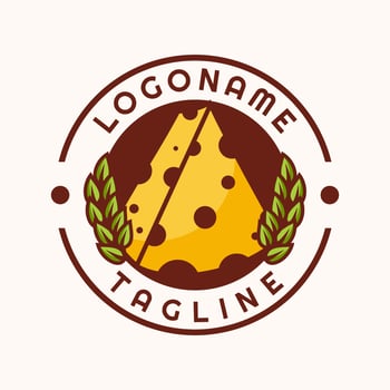 Cheese logo template, suitable for restaurant, cheese production and food industry logo vector