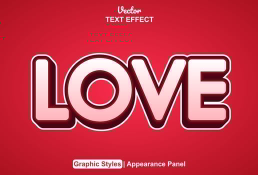love text effect with graphic style and editable. vector