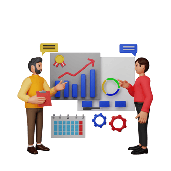 Marketing Team Doing Market Analysis, 3D Character Illustration png